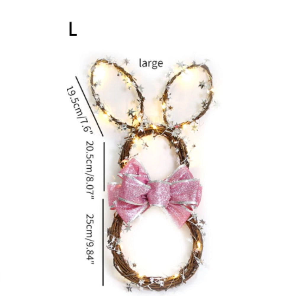 Easter Rabbit Shaped Door Hanging with Lighting
