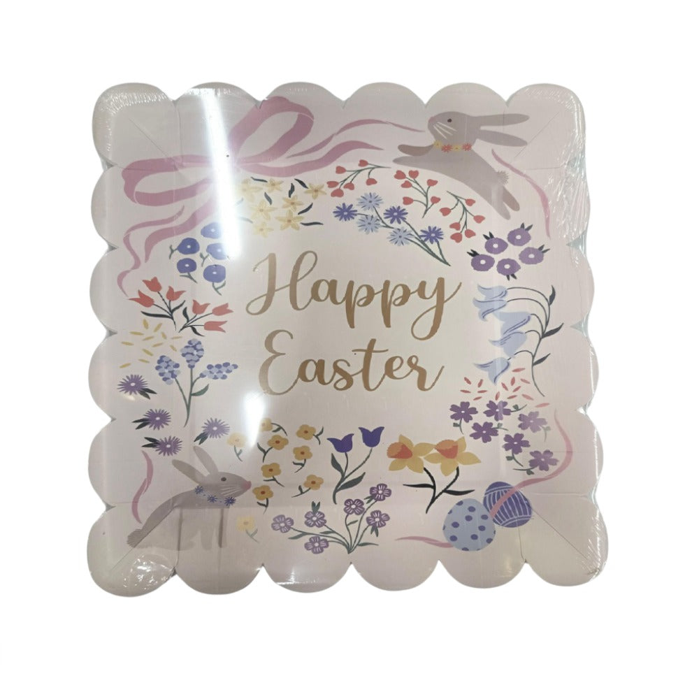 Easter Themed Square Plate Set 8 Pcs