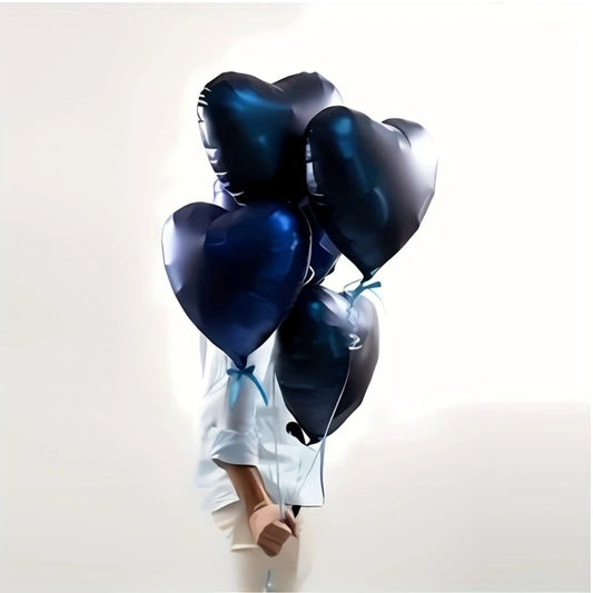 heart Shape helium Metallic Blue Foil Balloon 10 Pcs