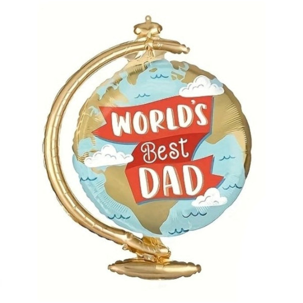World Best Dad Earth Globe Balloon -Helium