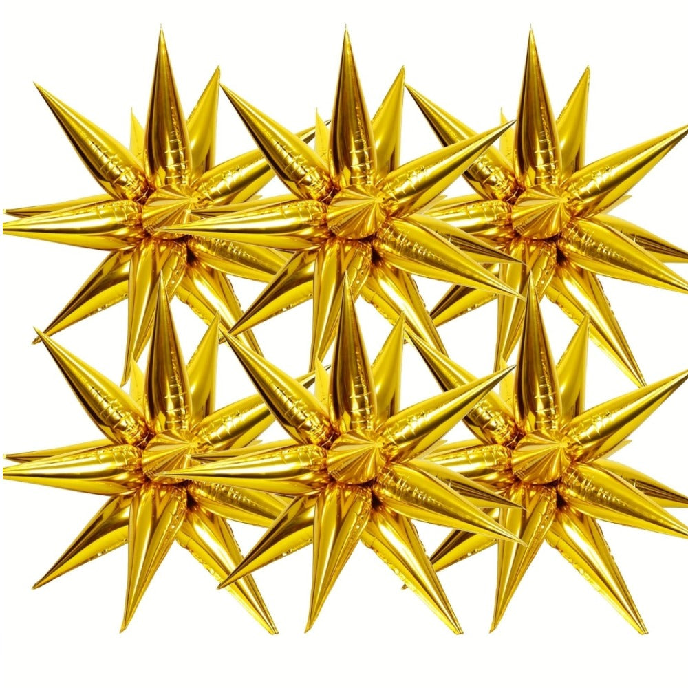 Star Foil Balloons Golden 6 pcs