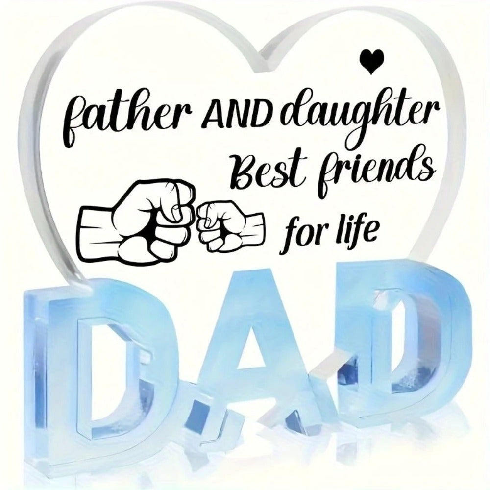 Father's Day Father and Daughter Acrylic Heart Shape