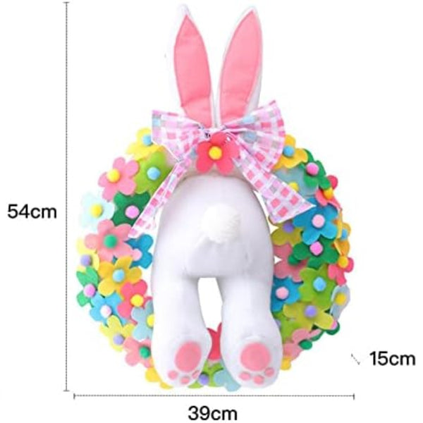 Acrylic Print Easter Flower Bunny Door Wreath