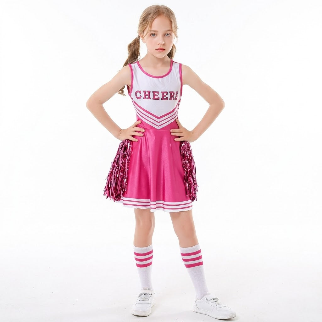 Girl Cheerleader Costume (Pink)