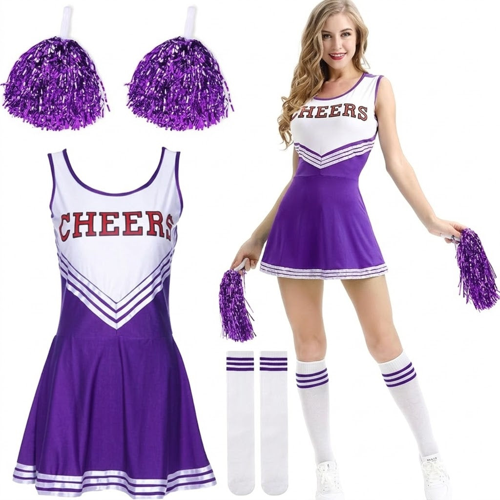 Women's Cheerleader Costume (Purple)