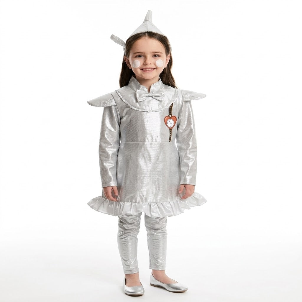 Girls Silver Robot Costume
