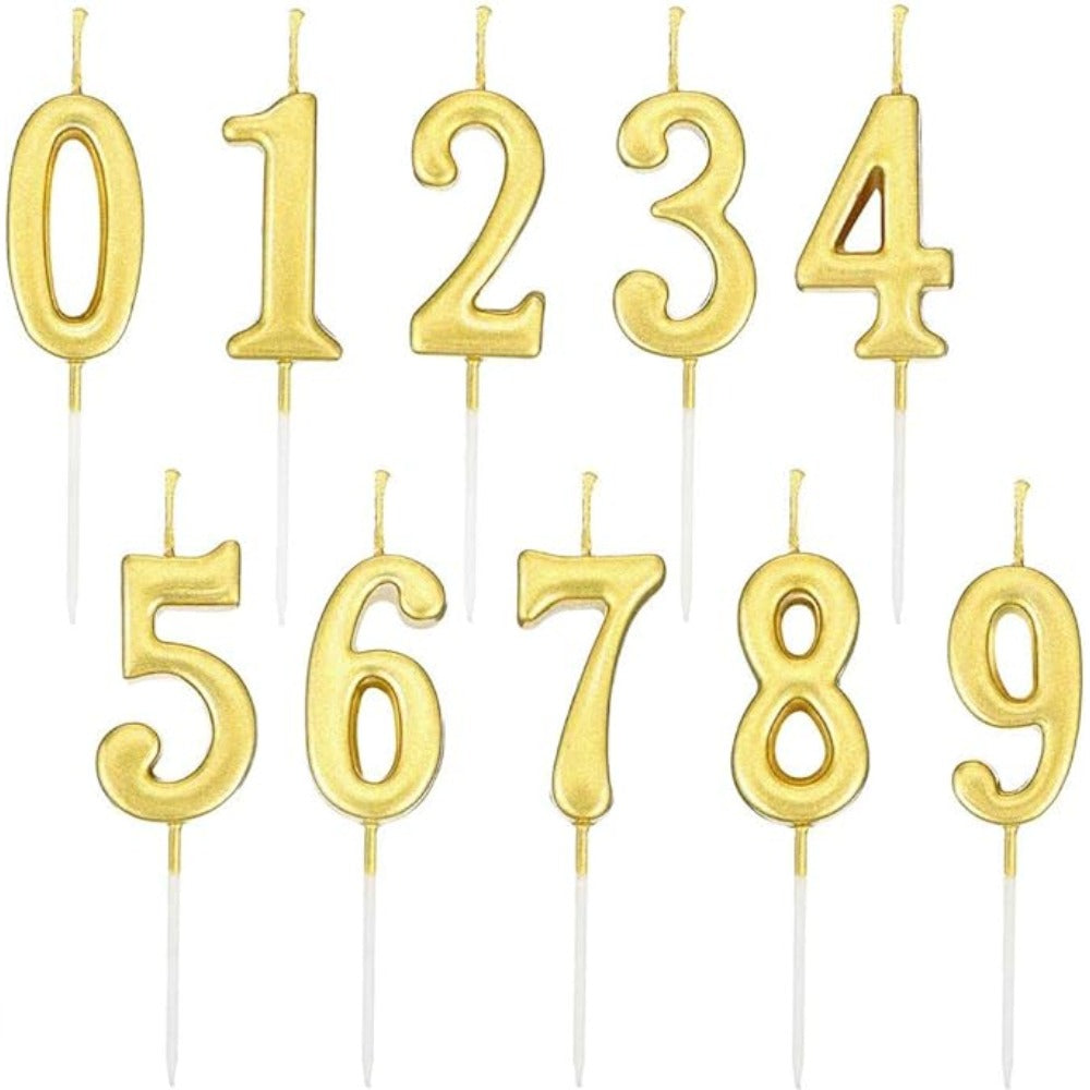 Gold Number Candles