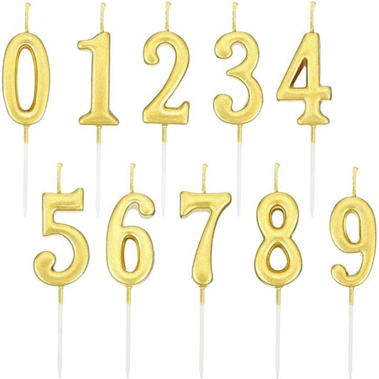 Gold Number Candles