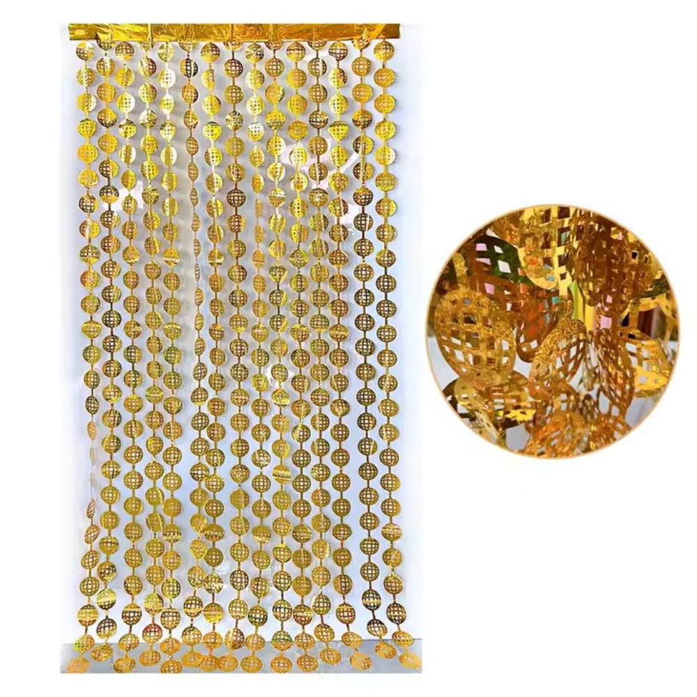 Disco Themed gold Foil Curtain