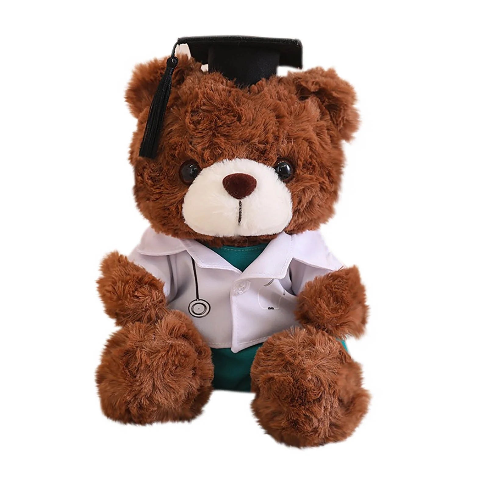 Healthcare Professionals Graduation Bear Plush Doll with Cap White Coat