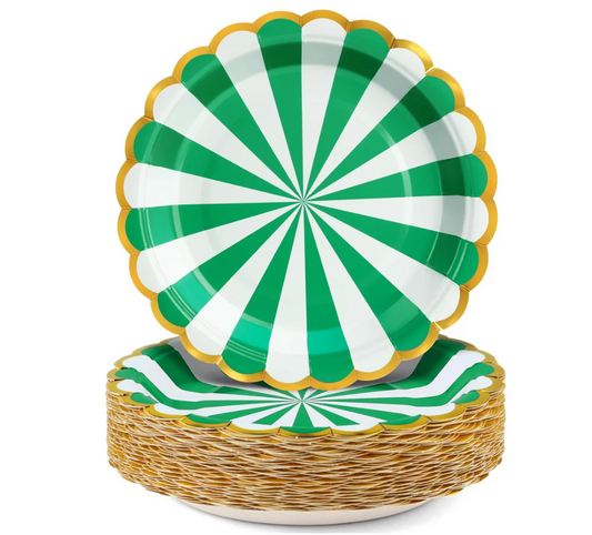 Carousel Stripe Party Theme Tableware Set (Green)