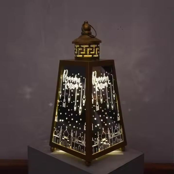 Ramadan lantern gold iron - 29 CM