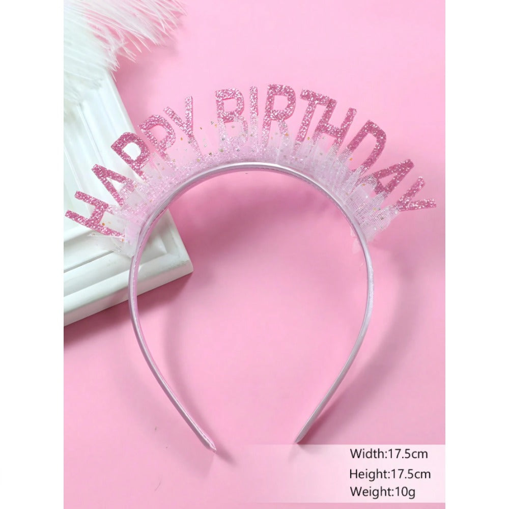 Happy Birthday Headband with Tulle