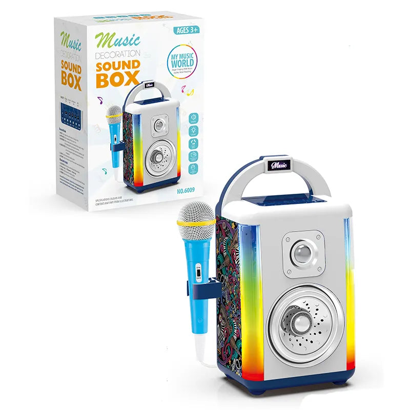 Bluetooth speaker with mic & light for kids