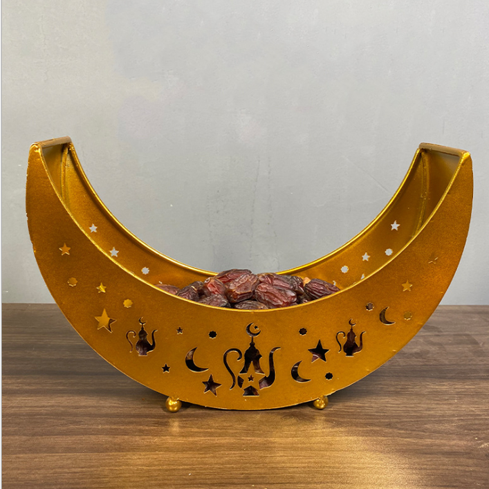 Ramadan Metal Moon tray Eid Decor (20 CM * 30 CM)