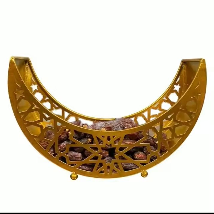 Ramadan Metal Moon tray Eid Decor (20 CM * 30 CM)