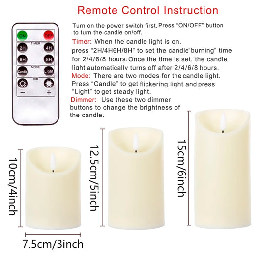 3 Pcs SET Led Flameless candles