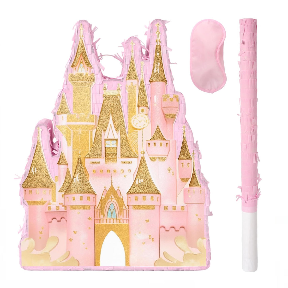 Princess Castle Pinata Including Mallet , eye Mask & paper scraps