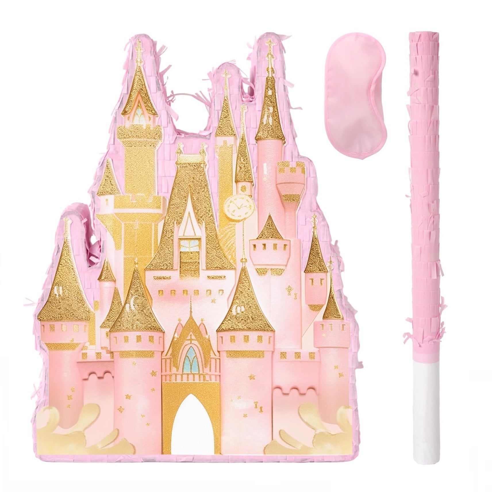 Princess Castle Pinata Including Mallet , eye Mask & paper scraps