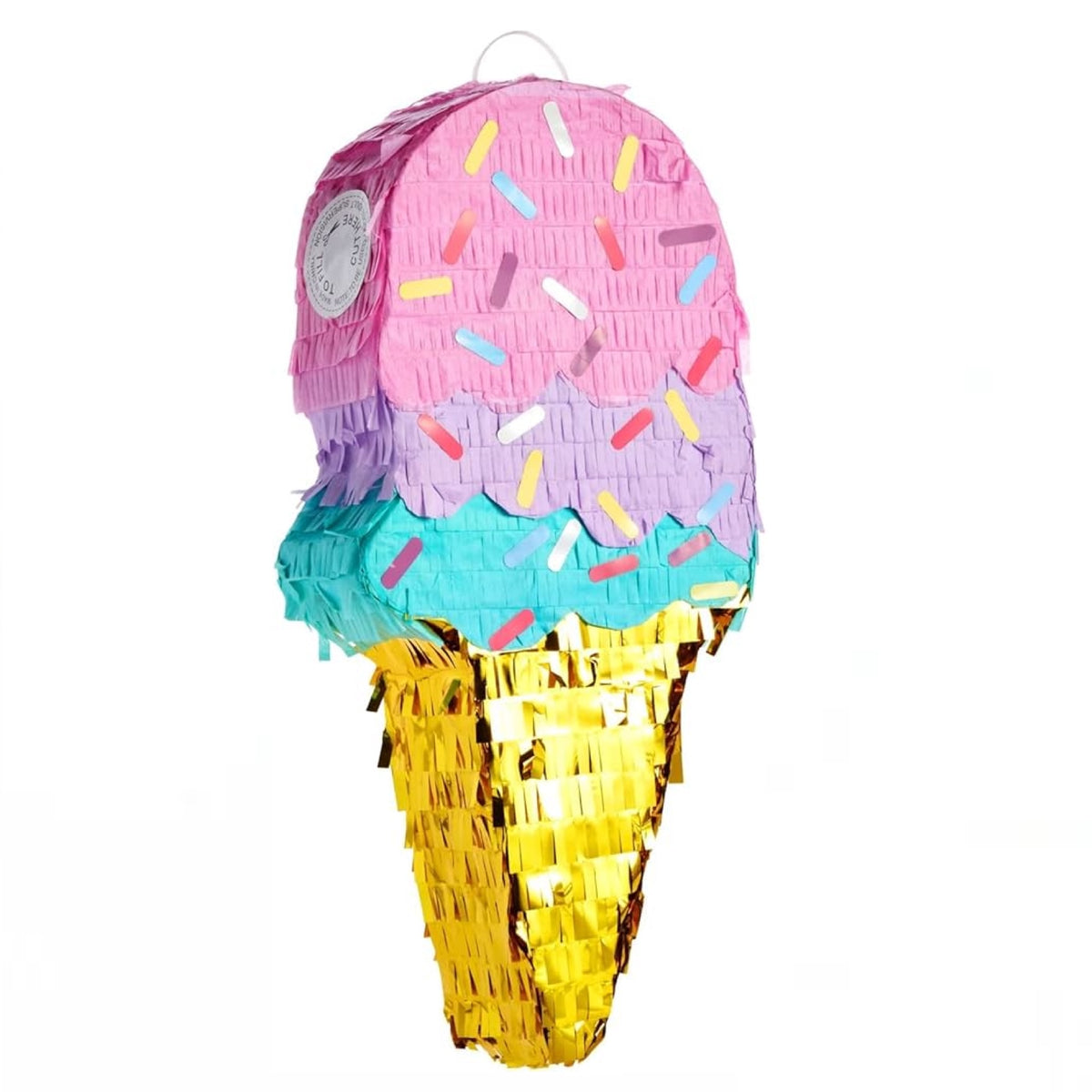Ice Cream Pinata Including Mallet , eye Mask & paper scraps