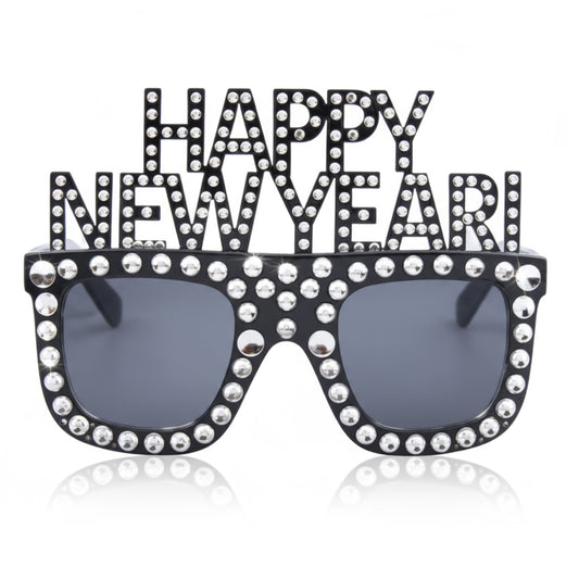 Happy New Year Black Glasses