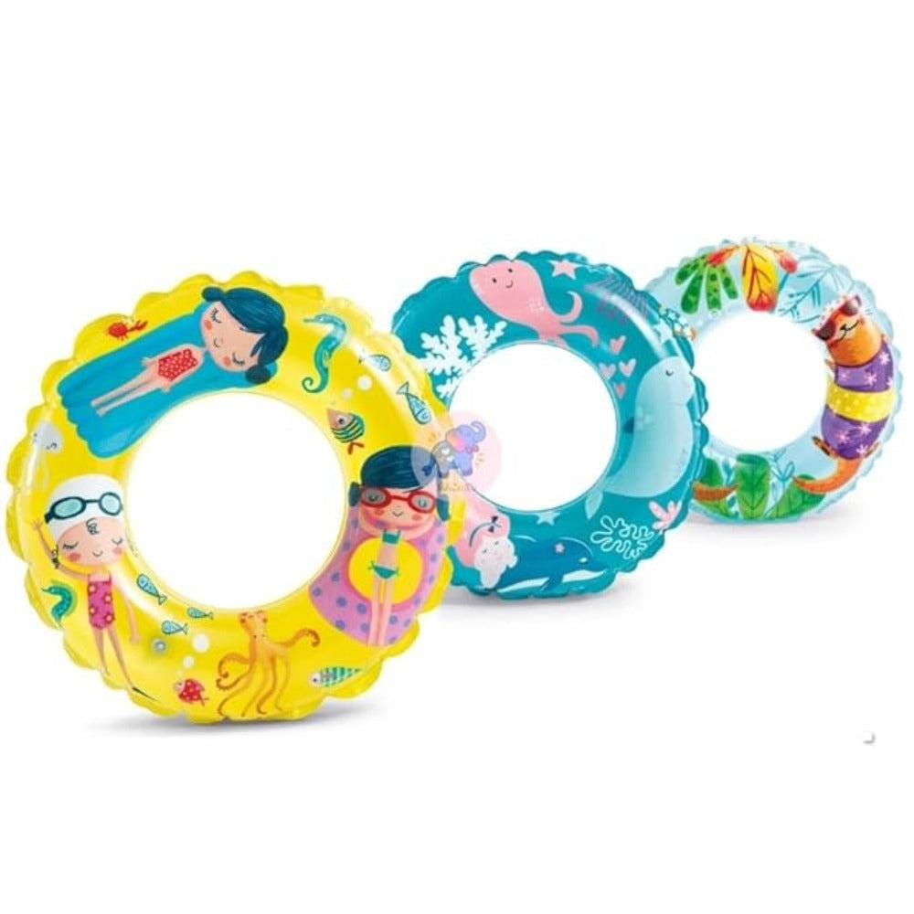 Intex Inflatable Swimming Rings Floater for Summer Fun, Swimming Ring Tube for Kids Boys, Girls Circle Float