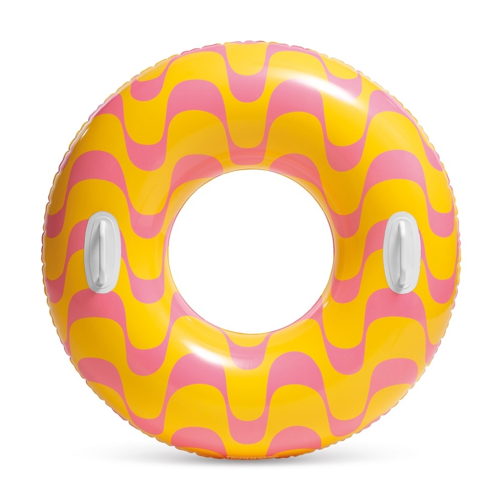 Pool Floaties Intex Intex Multicolor Orange and Pink Ring Pool Floats with handles 91 Cm ...