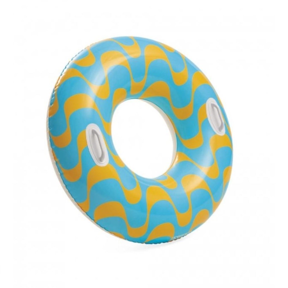 Intex Multicolor Blue and Yellow Ring Pool Floats with handles 91 Cm