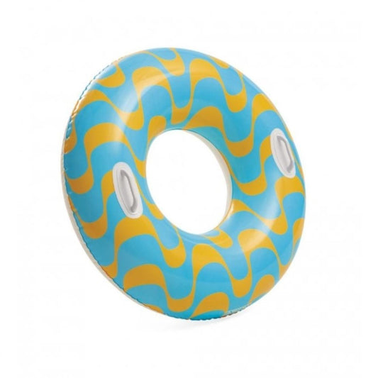 Intex Multicolor Blue and Yellow Ring Pool Floats with handles 91 Cm