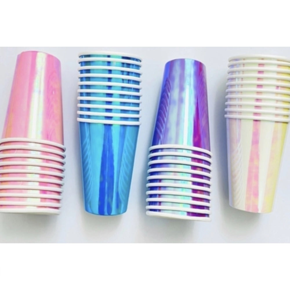 Iridescent Party Cups - 10 Pcs