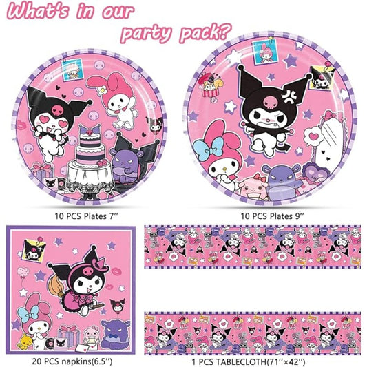 Kuromi Tableware Set 10 Pcs