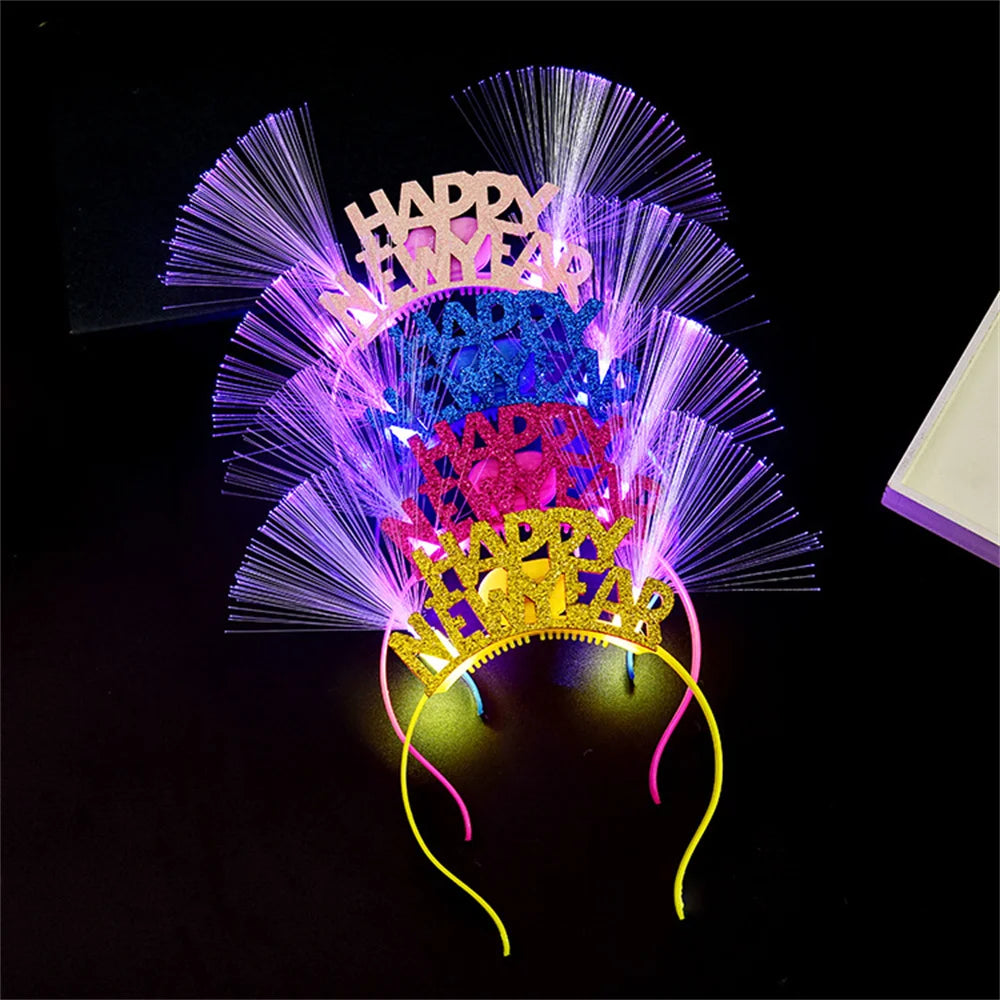 Led Fiber Optic Happy New Year Headband