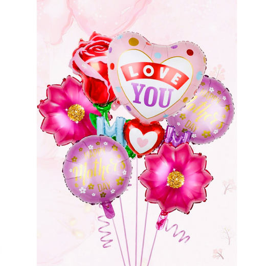 Love you Mom Foil Balloon Set