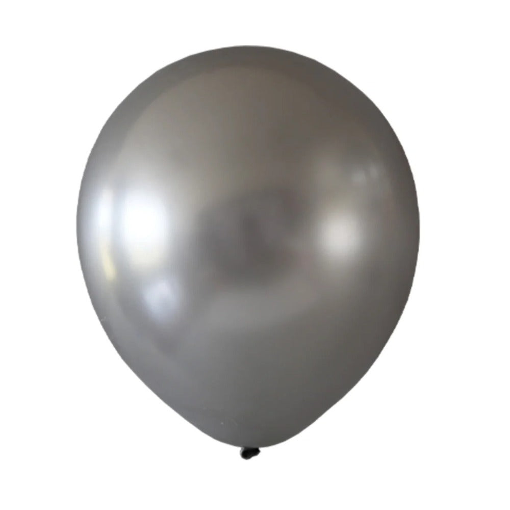 Helium 12 Inch Balloon (Metallic Pearl Chrome)