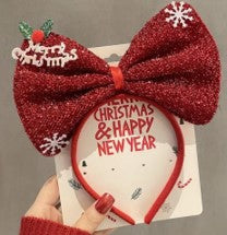 Christmas Red Bow Headband