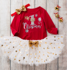 Christmas Romper jumpsuit Tutu Dress