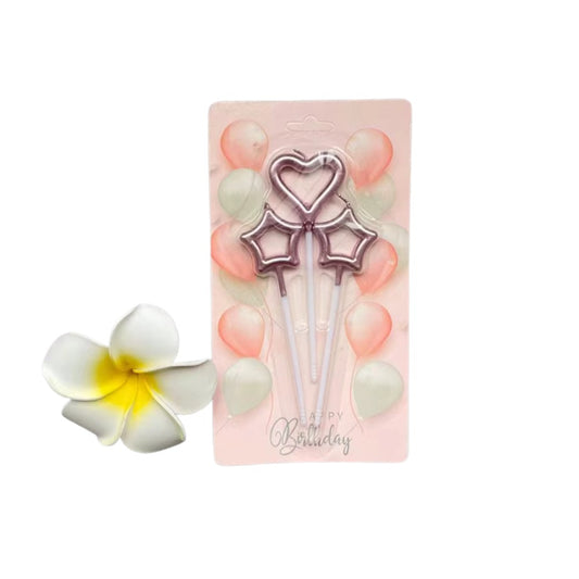 Heart & Stars purple Color Candle set