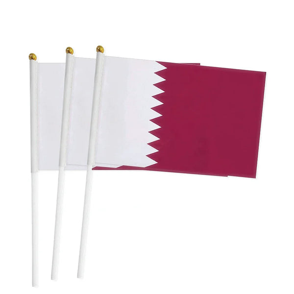 Qatari Flag with rod - 28 CM