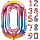 Rainbow Color Numbers Foil Balloons (40 inch)