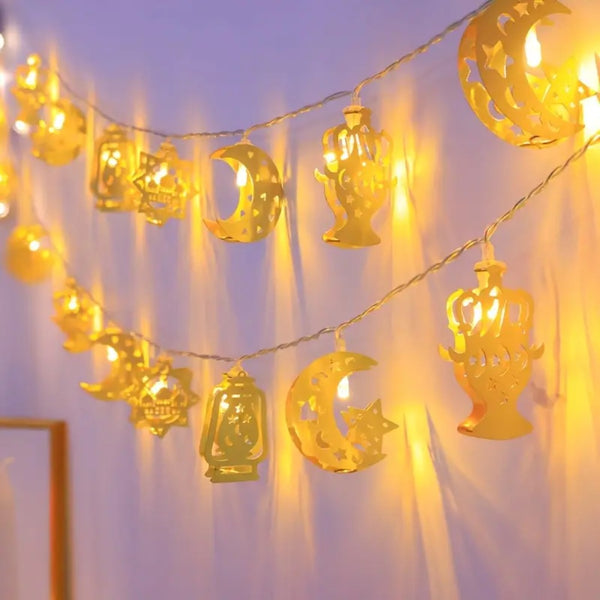 Eid 1.5 m Moon Crescents and Lantern Hanging Decoration lights