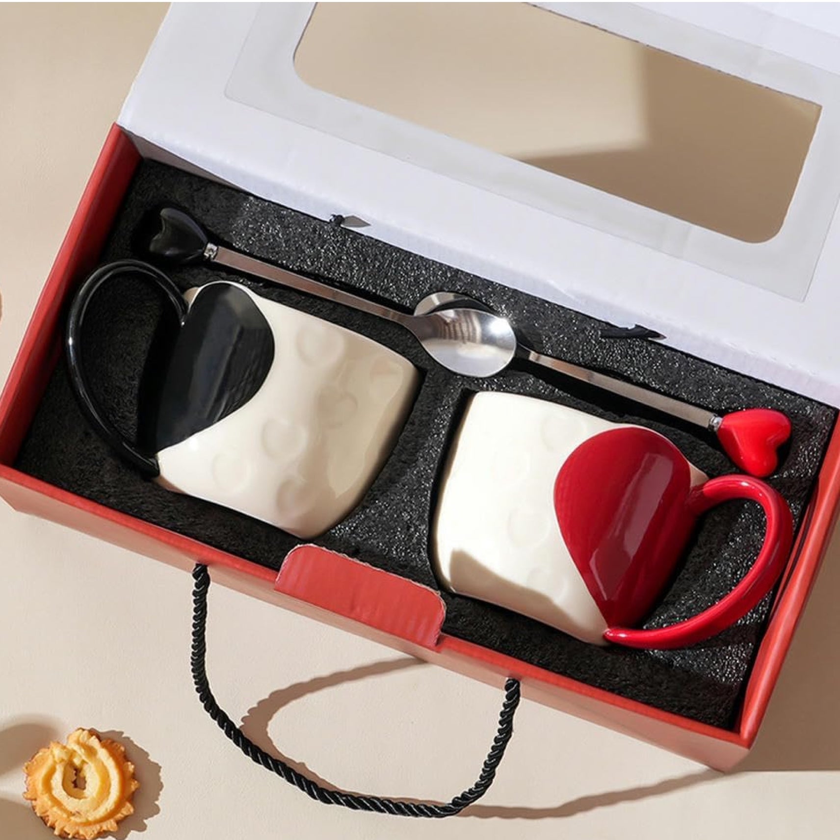 Love Black and Red Couple Ceramic Cups set