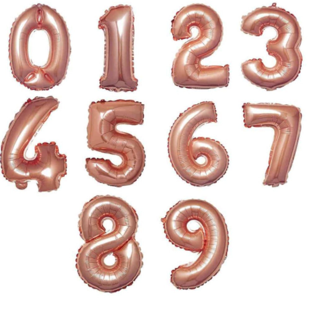 Rose Gold Numbers Foil Balloons (40 inch)