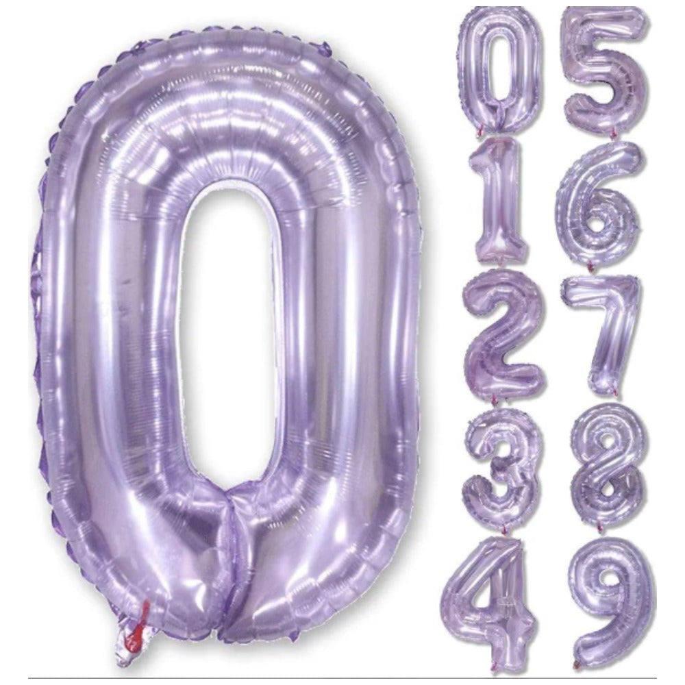 Shiny Purple Numbers Foil Balloons (32 inch)