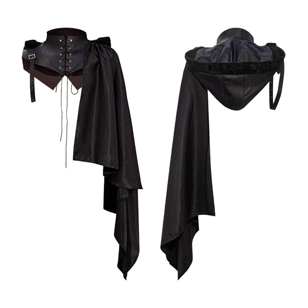 Black Halter Cape Top Costume