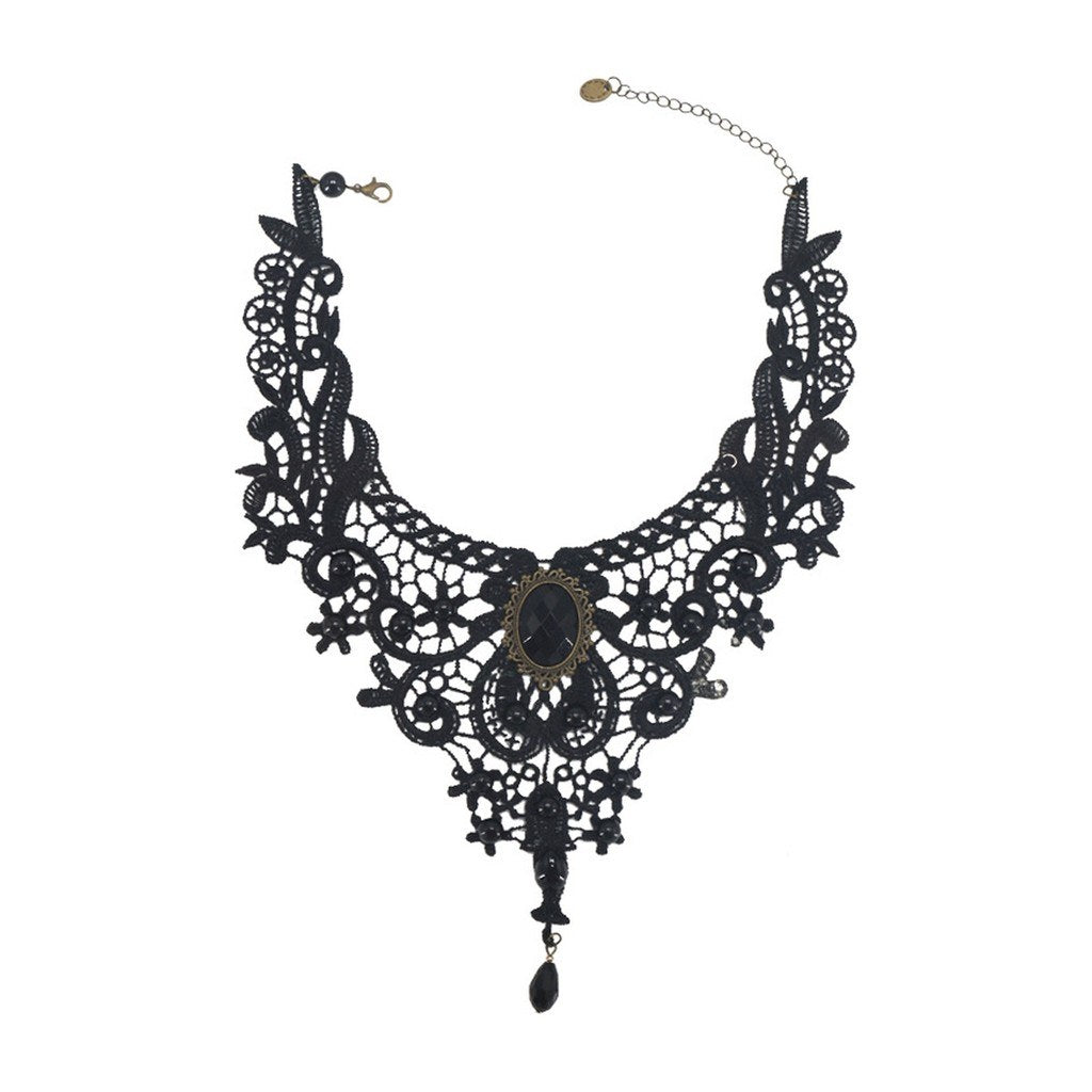 Black Lace Gothic Choker Necklace