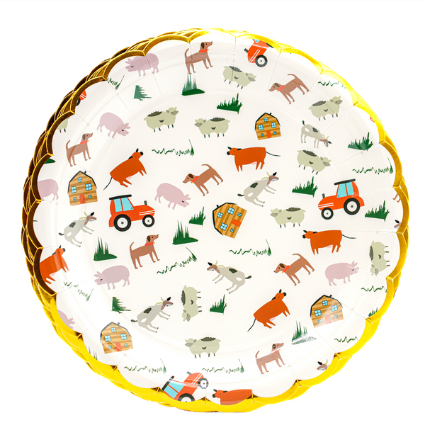Barnyard Theme 7 Inch Paper Plates Set