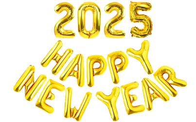 Happy New Year 2025 Golden 16 Inch Foil Balloon