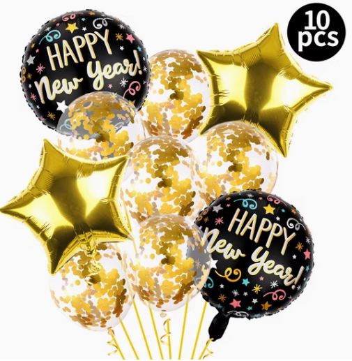 Happy New Year Balloon Set - Helium