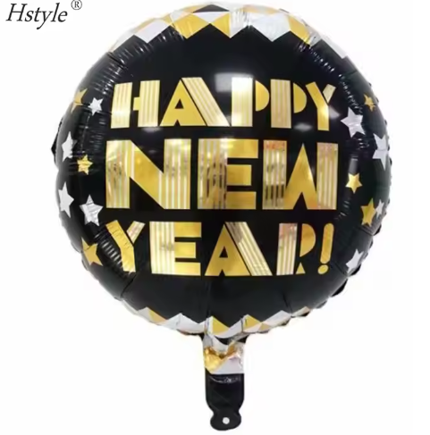 Happy New Year-Round Shape Foil Ballon 18"