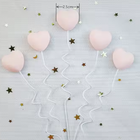 Heart Shaped Cup Cake Topper 5pcs per Set